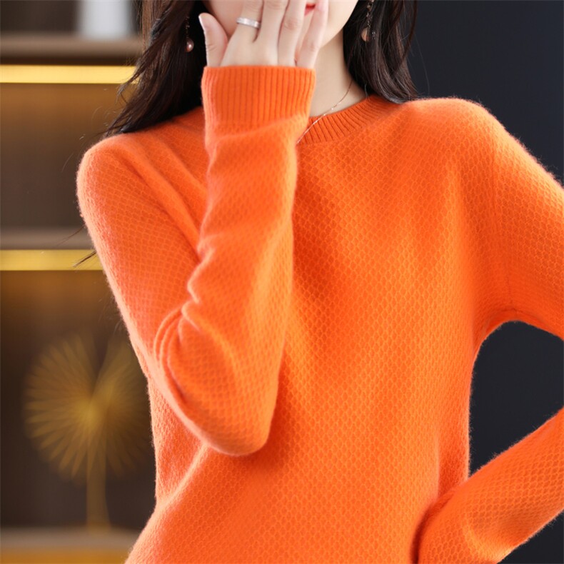 特价清仓羊绒衫女短款毛衣针织衫打底衫2024秋冬季新爆款圆领加厚,女装羊毛衫,琳华羊绒