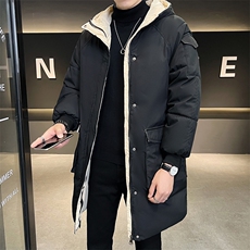 冬季中长款男士棉衣宽松加厚棉服纯色大口袋棉袄A266-WMY2112-P85，男装棉衣，电商A266