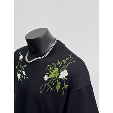 现货新中式花卉刺绣短袖T恤男女百搭圆领夏装上衣服潮LC26599-p43，男装T恤，星座1008