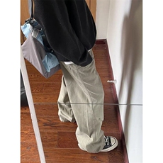 【有货】DYK90-P55美式复古水洗做旧铆钉褶皱伐木工装裤男微喇裤，男装牛仔裤，星座603-2