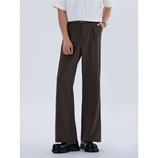 高级感西裤男女宽松垂感微喇叭裤纯色十分裤免烫黑色拖地裤阔腿裤，男装西裤，星座813-2