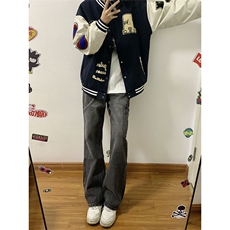 B221美式ins高街暗黑小众铆钉个性拼接牛仔裤LK23141-P65控88，男装牛仔裤，电商B221