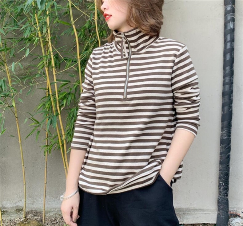 春装新款拉链休闲套头卫衣，女装卫衣/绒衫，月光水岸