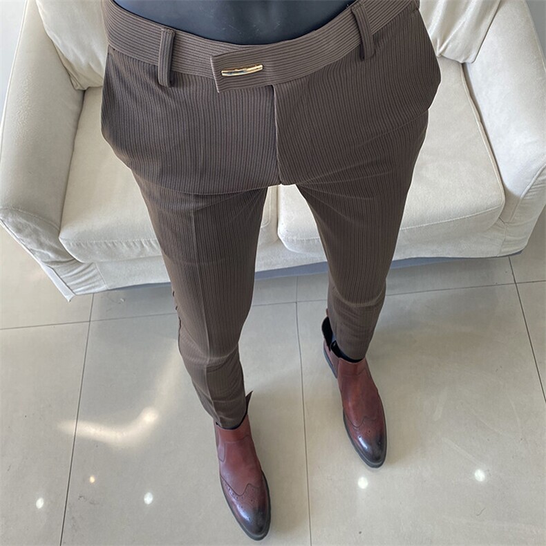 春季西裤男修身直筒高级感商务休闲裤男士裤长裤901九分9019—P55,男装休闲裤,电商B368
