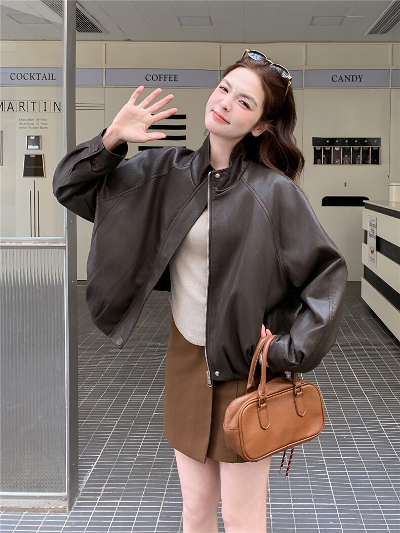 新款皮衣外套2F2603B-p160k260,女装皮衣,诺蝶