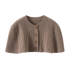 2025年秋季新款系扣针织女士羊绒护肩披肩时尚休闲通勤保暖，披肩，蒙娇羊绒