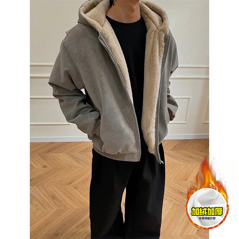 现货高品质美式冬季重磅座山雕大毛毛领pu皮棉衣男女加厚外套,男装皮衣,电商A486