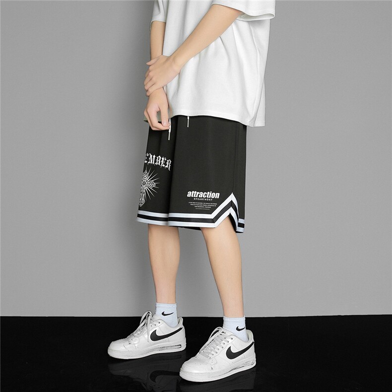 日系23夏季新款时尚潮流五分裤休闲百搭宽松印花短裤A193P35控58,男装牛仔裤,电商A247-1