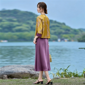 2026年夏季新款气质文艺风提花两件套女宽松显瘦款图片