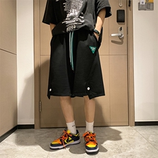 2025夏季港风宽松休闲扣子双抽绳五分裤B266-DK02-P30，男装牛仔裤，星座B257-1