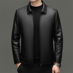 BG-HA6606冬季男士海宁真皮绵羊皮夹克翻领内胆百搭外套图片