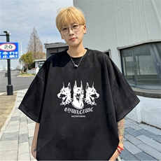特P19控382024夏季新款麂皮绒圆领短袖T恤RT425，男装T恤，电商B370