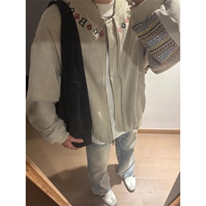 腰果花刺绣拼接麂皮棒球服夹克JK812特P95，男装夹克，星座908-1