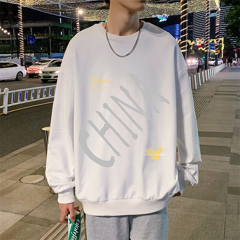 S6208-P28加绒款-P33秋季圆领卫衣男大码韩版宽松长袖外套,男装卫衣,电商A040