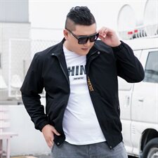 L-9XL男加肥加大码立领春秋夹克刺绣外套5032-1_8809P70，男装夹克，星座1516-1