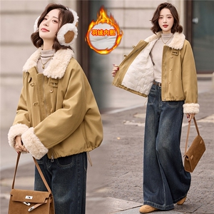 短款羽绒服女2025冬新款高级感巨好看宽松洋气拼毛加厚派克服外套图片