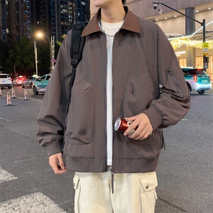 美式飞行员夹克男款解构弯刀短款外套廓形翻领棒球服JK02557-P70图片