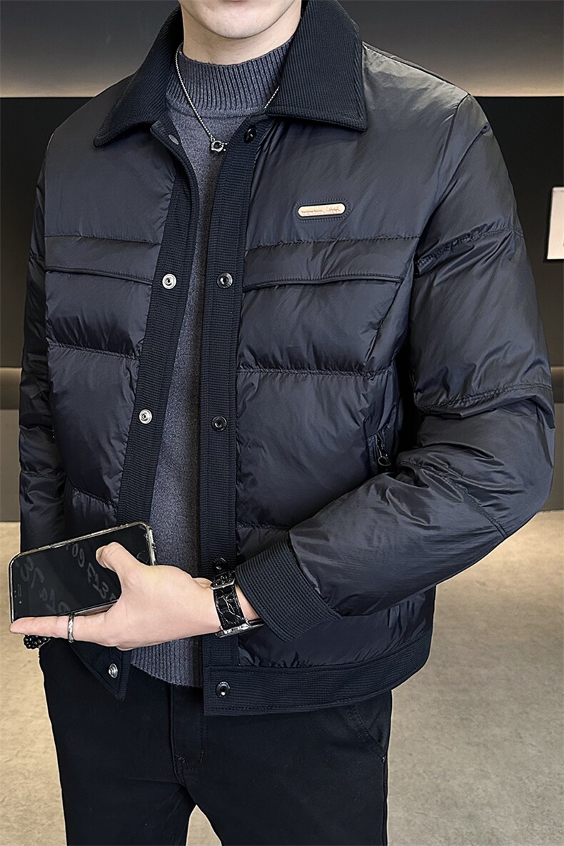 冬季棉衣男2025新款翻领拼接潮牌棉服男款C317-M8562-P145,男装棉衣,电商C317