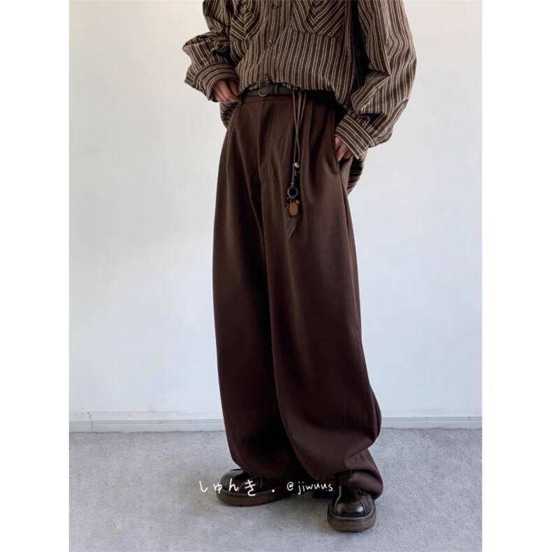 网络图，日系复古垂感男宽松直筒休闲痞帅长裤XZ302B-1-N25P50，男装休闲裤，星座302B-1