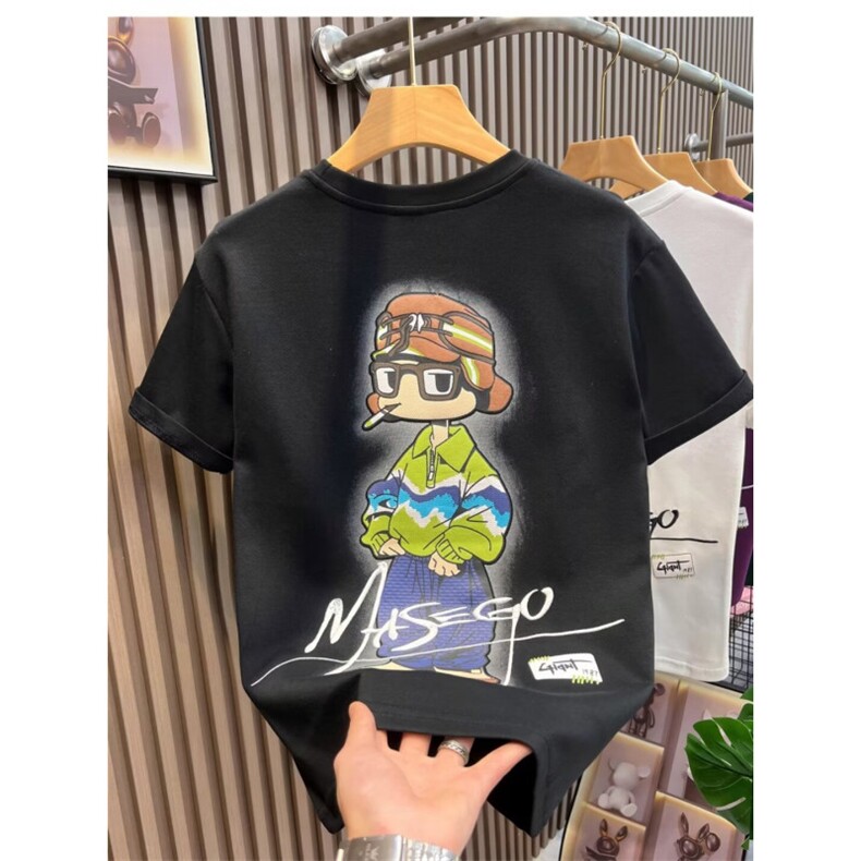 新款美式潮牌字母印花短袖T恤男款夏季ins潮牌宽松休闲上衣,男装T恤,星座1013