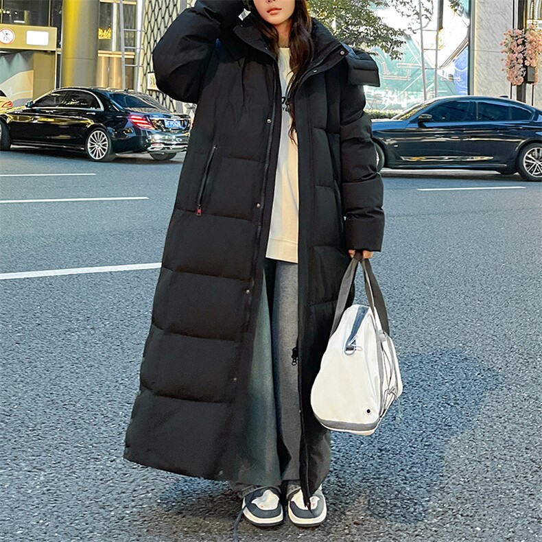 长款连帽纯色立领可休闲保暖加厚情侣羽绒服宽松上衣,男装羽绒服,星座1602B（原101B-1）