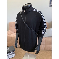 WY5019/P65春装新款高品质不起球织带设计开衫卫衣男潮宽松外套，男装卫衣，电商A141