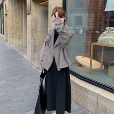 现货春秋季千鸟格外套P145K198-7703，女装短外套，2C210