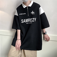 250G纯棉夏季美式复古POLO衫男潮流宽松短袖XP3188-P45控68，男装Polo衫，电商B370
