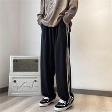 美式vibe高街条纹裤子男款夏季潮牌垂感宽松直筒休闲裤K7257-P38，男装休闲裤，星座512-3