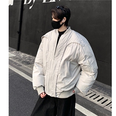 美式解构弧形飞行员夹克棉服保暖棉衣外套冬季男款加厚棉夹克p98，男装棉衣，电商C307