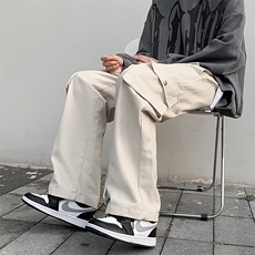 休闲裤男冬季美式高街工装裤直筒宽松冲锋裤垂感长裤K4782-P39，男装休闲裤，星座412-2