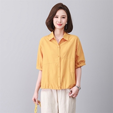 时尚宽松大码女装衬衫舒适棉质上衣百搭显瘦设计，女装衬衫，3200格调