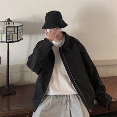 1春季新品潮男装复古褶皱高级感哈灵顿外套休闲夹克男JK8742P75，男装夹克，星座226-2