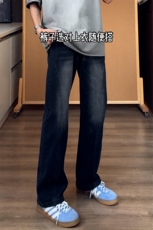 【网图】B221美式ins高街修身斜切微喇牛仔裤LK25574-特P40控68，男装牛仔裤，电商B221
