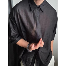 现货网图！凉感天丝高质量老钱风百搭轻熟风衬衫-LK80065-特批30，男装衬衫，电商A061