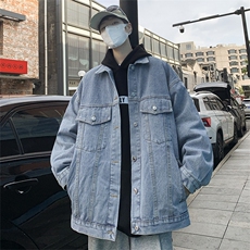 秋季ins潮牌百搭翻领上衣牛仔外套男复古工装休闲夹克W7819-P55，男装夹克，星座512-4
