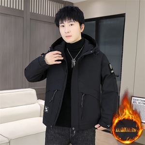 秋冬季二棉夹棉外套新款男士帅气连帽夹克潮流时尚男秋装棉衣图片