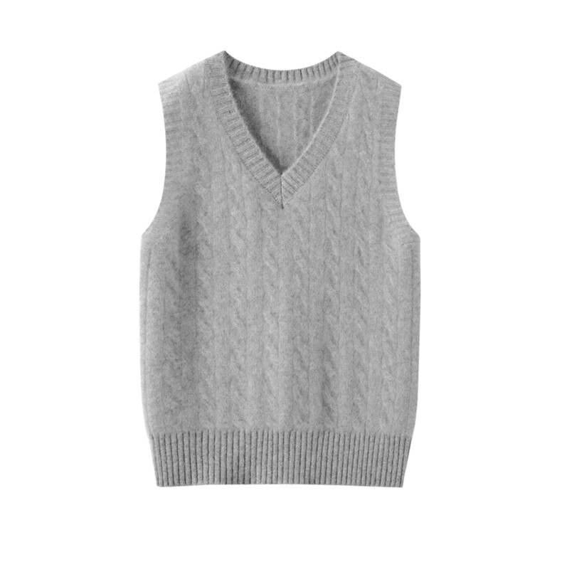 新款百搭V领麻花马甲套衫，童装儿童羊毛衫，鑫贝羊绒