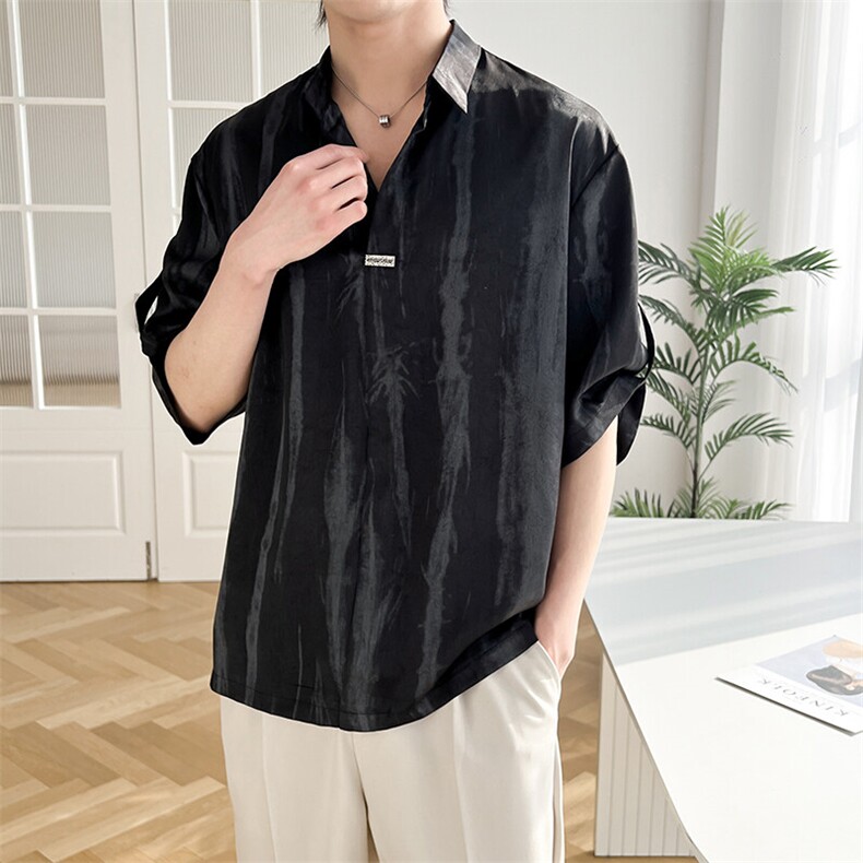 B353CS366P55M-3XL聚酯纤维100夏季新款2025冰丝衬衫直播款3,男装衬衫,电商B353
