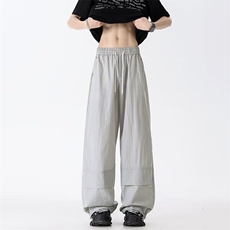 美式抽绳休闲裤男女夏季薄款cleanfit速干运动阔腿裤爵士工装裤子，男装工装外套，星座813-2