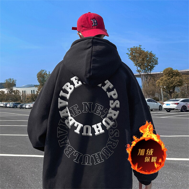 500克重磅秋冬美式加绒加厚卫衣外套DL1531常规特P35绒特P40,男装卫衣,电商A486