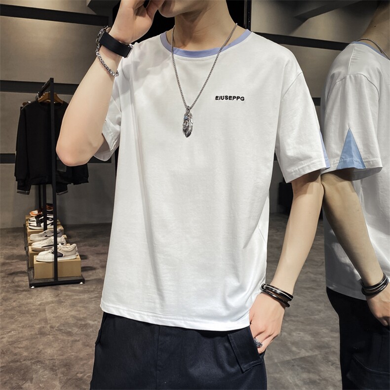 TX28-P30夏季新款潮男时尚休闲插肩袖宽松短袖T恤港风纯棉,男装T恤,电商D310（原电商305）