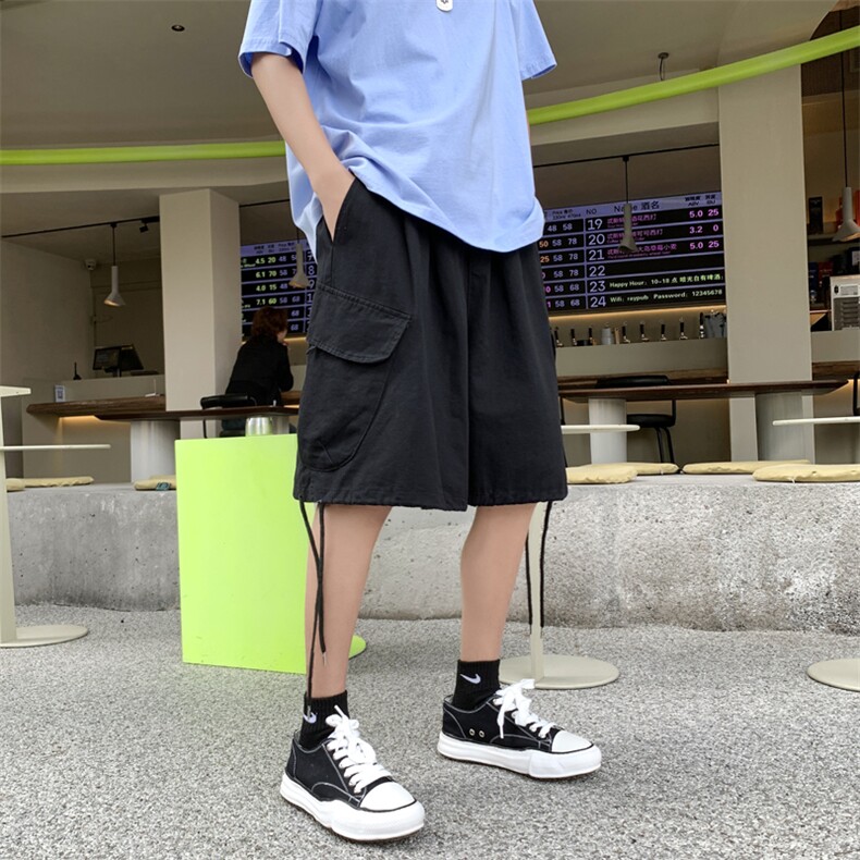 夏季新款复古工装裤宽松纯色休闲港风五分裤子运动短裤DK332-P33,男装牛仔裤,星座1008-2
