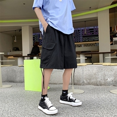 夏季新款复古工装裤宽松纯色休闲港风五分裤子运动短裤DK332-P33，男装牛仔裤，星座1008-2