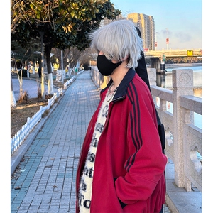 抖音得物高品质 美式高街重磅结构设计拼接织带立领卫衣外套 CM42图片