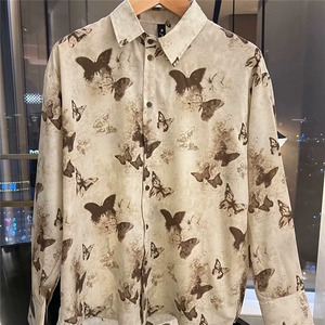 长袖衬衫男女花蝴蝶男扎染防晒设计感开衫情侣外套 网图CS317-P38图片