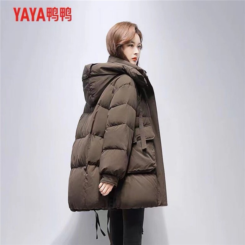 2024年冬季新款保暖90鸭鸭同款连帽时尚潮流羽绒服,女装羽绒服,牛米欧羽绒服工厂店