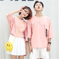 女装类目2021港风男女七分袖短袖t恤衫情侣装宽松中袖体恤T02，女装T恤，星座716A-1（原星座815）