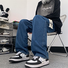 8XL-M牛仔裤男士直筒宽松特大码胖子阔腿裤男款长裤NZ110-P45控58，男装牛仔裤，电商D206-1