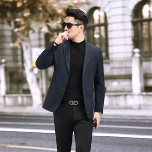 秋冬新款西服 休闲复古天丝棉西装男 2501 P165图片